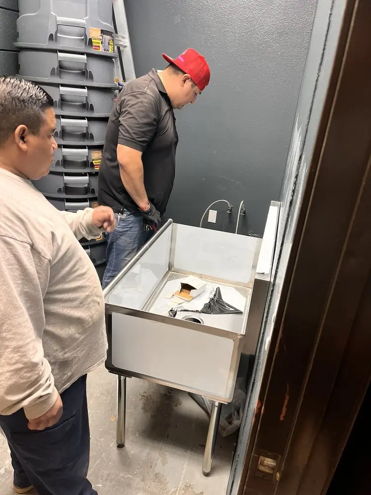 Commercial plumbing and sink installation in Leicester